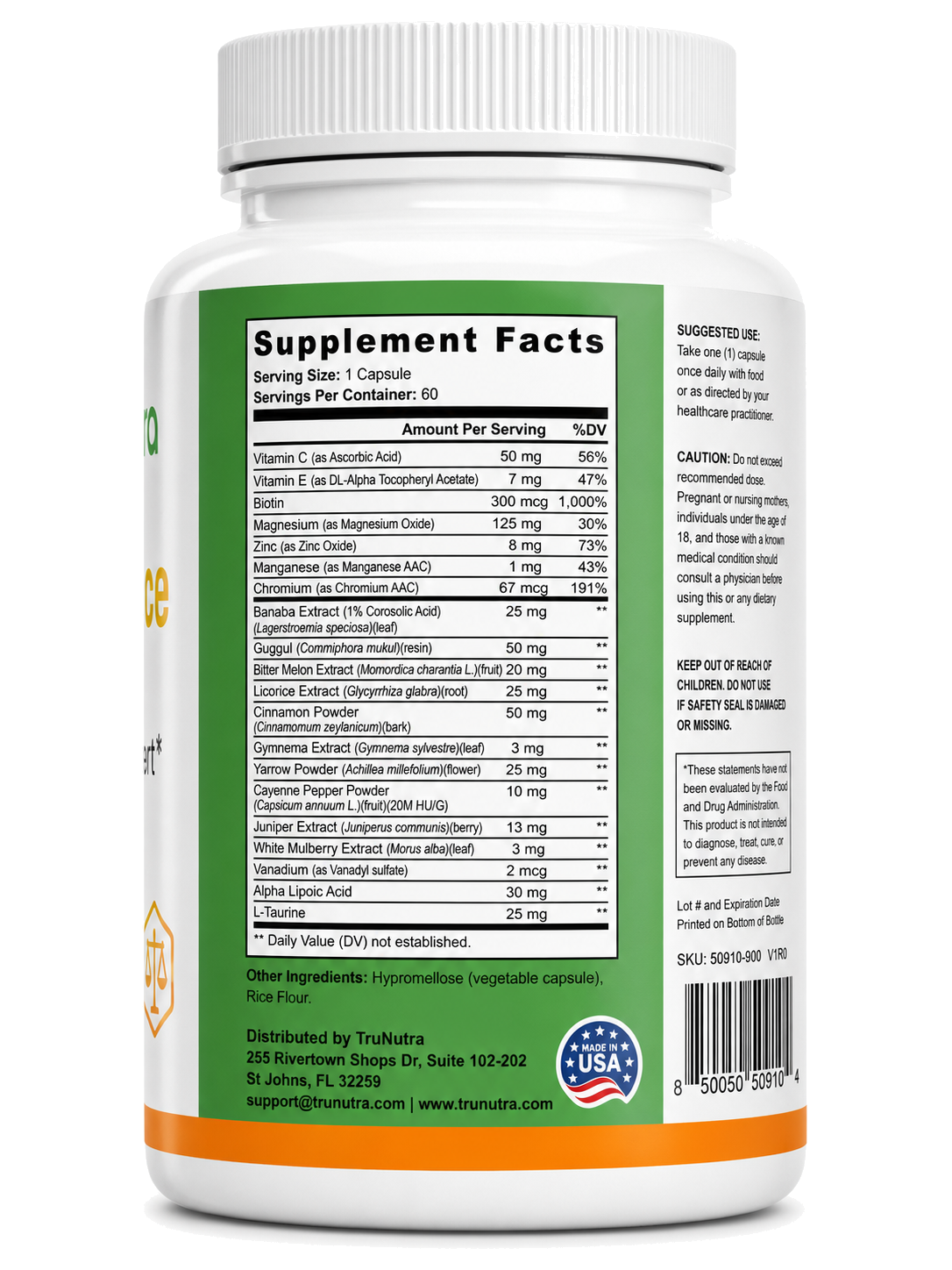TruNutra Honeyline Balance bottle back
