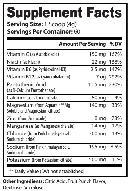ODF Supplement Facts - Hydration Powder