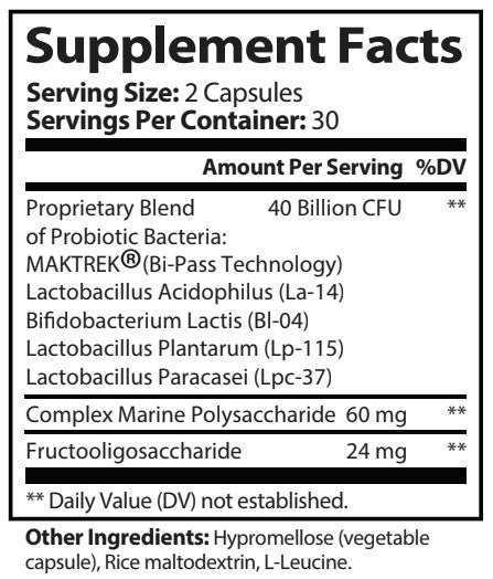 ODF Supplement Facts - Probiotic 40 Billion